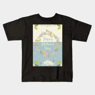 Happy Mother's Day 2021 - Cute Floral Greetings Card for Mother - Whimsical Art Kids T-Shirt